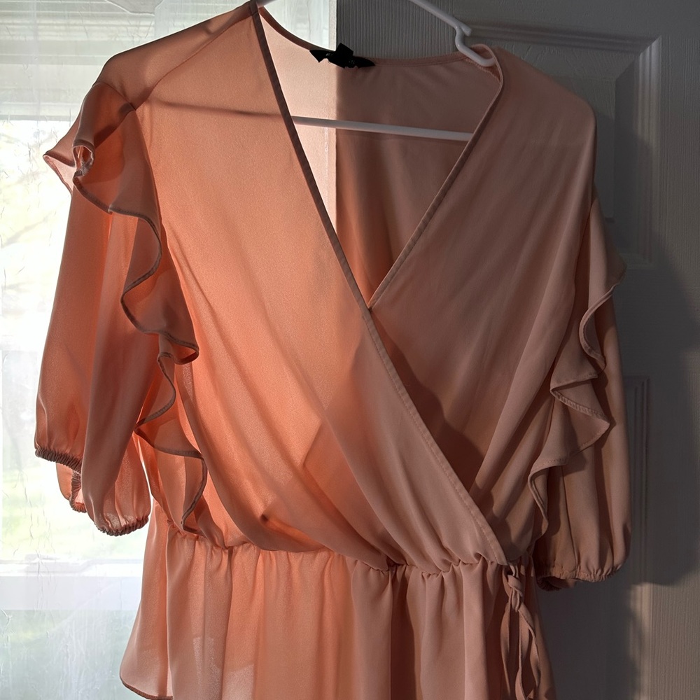 Express wrap Blouse in Peach - Picture 2 of 3